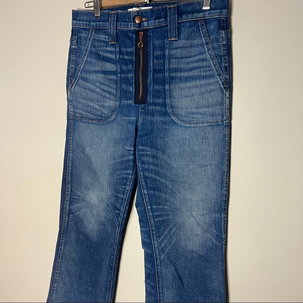 MADEWELL RIVET & THREAD EXTRA HIGH KICK OUT JEANS EXPOSED HEM EDITION SIZE 28 - Picture 3 of 8